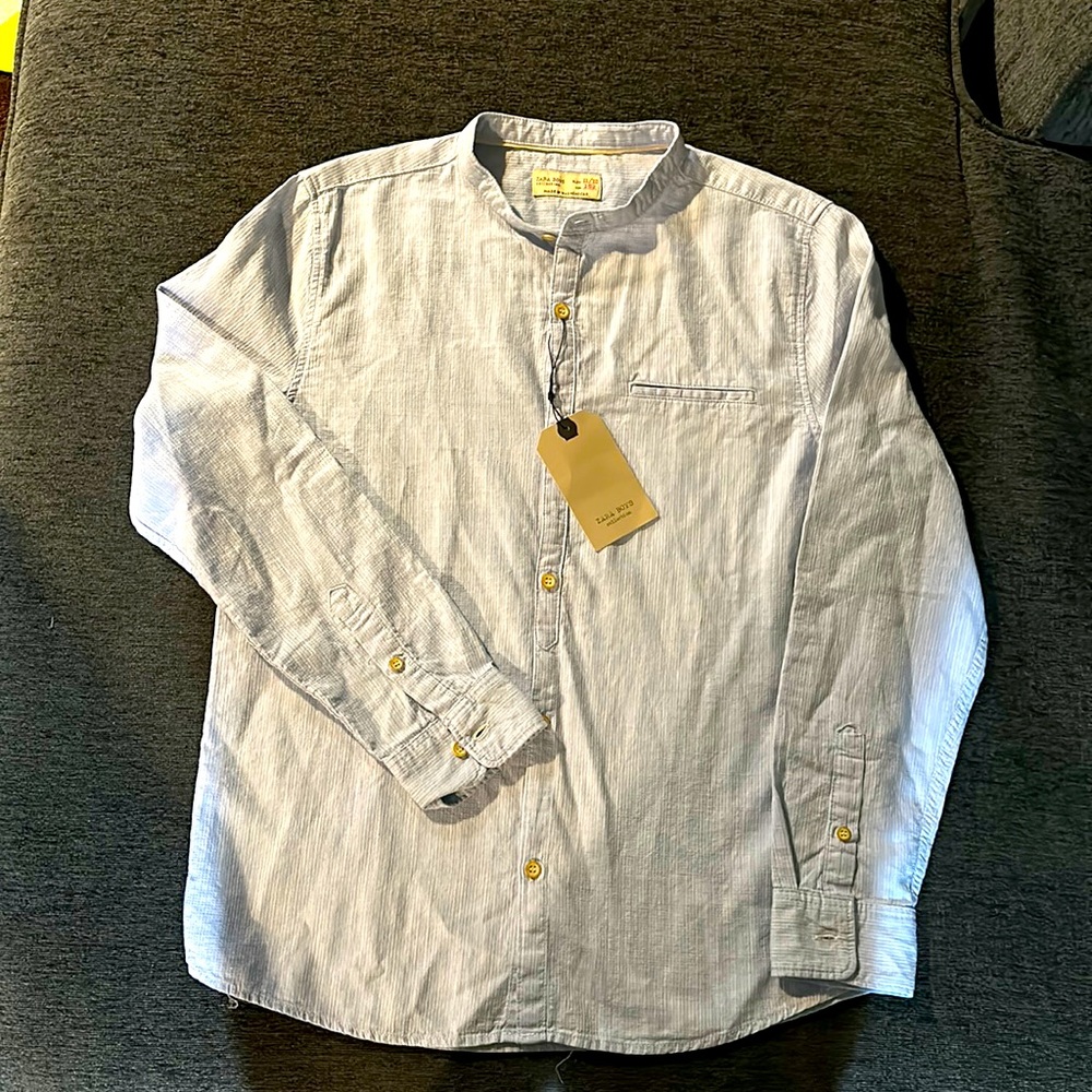 Zara Boys light blue size 11-12 long sleeve button-down shirt